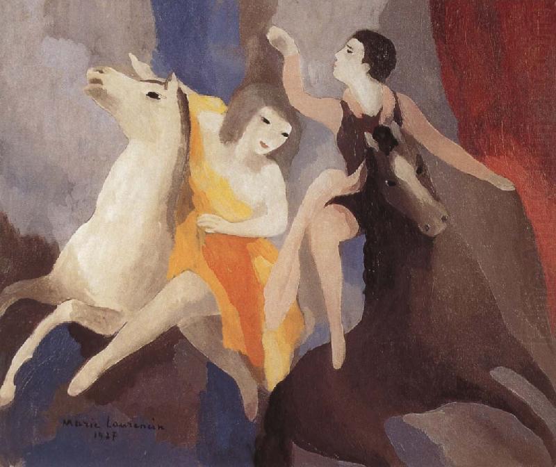 trick rider and his assistant, Marie Laurencin